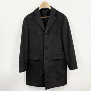 Peter Manning Fulton Topcoat Mens 4 Wool Cashmere Charcoal Luxury Soft Classic